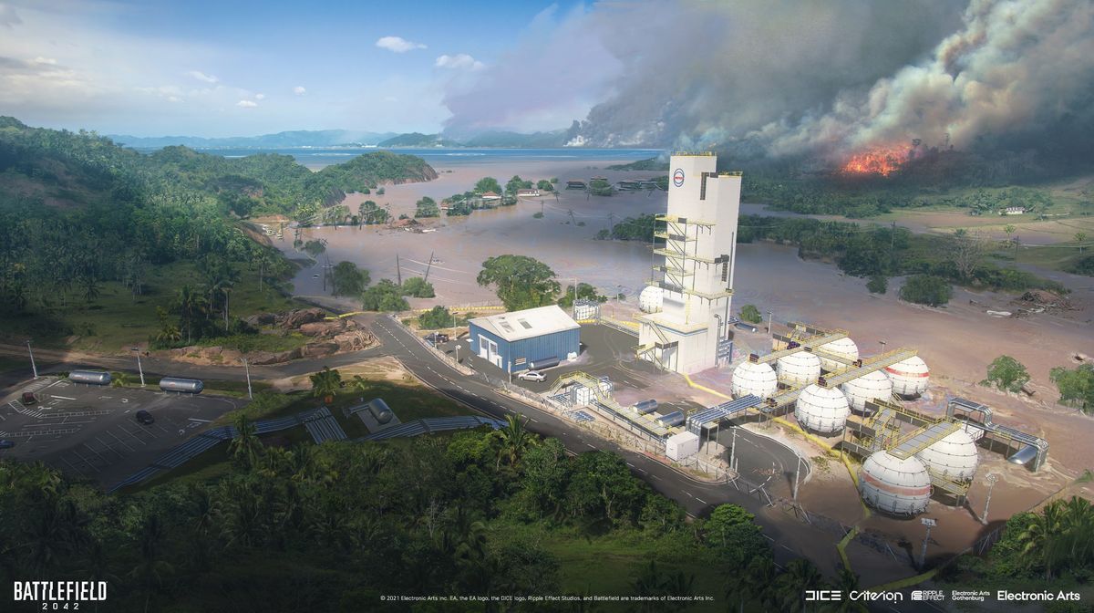 Battlefield 2042 Concept Art shows flood event on Orbital map
