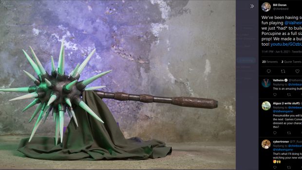 Valheim fans make a real-life Porcupine prop using EVA Foam