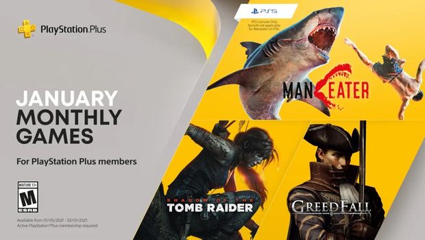 January's PlayStation Plus games are Maneater, SotTR and Greedfall