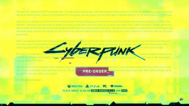 Cyberpunk 2077 getting free DLC in early 2021