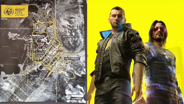 Official Cyberpunk 2077 physical map and postcards set leak