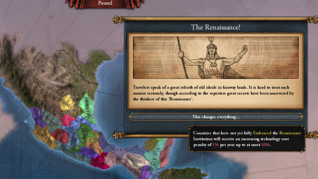 EU4 brings a new system to Institutions in patch 1.32