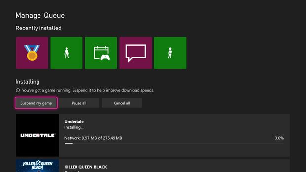 Xbox download speeds can now be increased by suspending game