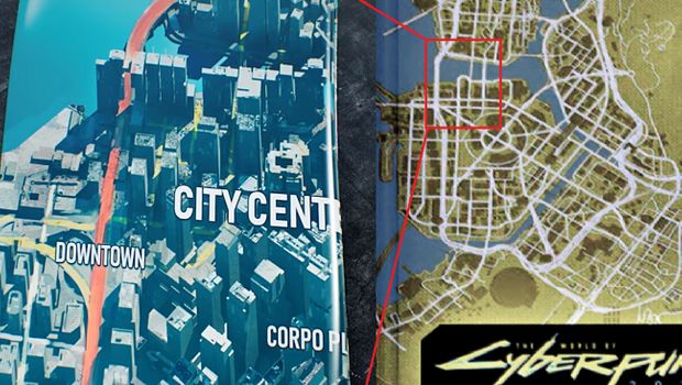 Cyberpunk 2077 - New map comparison hints at true scale of Night City