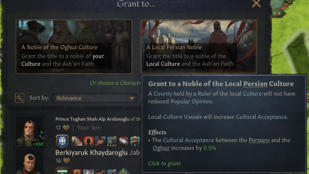 CK III: Royal Court allows players to grant land to local nobles