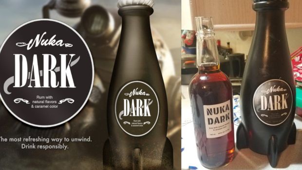 Nuka Dark Rum bottles are made of plastic