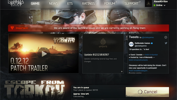 Queue Times are killing Escape from Tarkov momentum