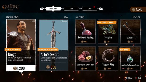 Gothic Remake to feature in-game store