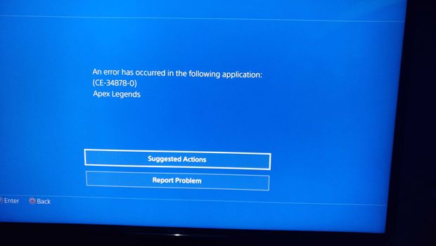 Apex Legends PS4 CE-34878-0 troubleshooting