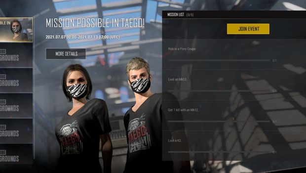 PUBG: Taego event start dates and rewards