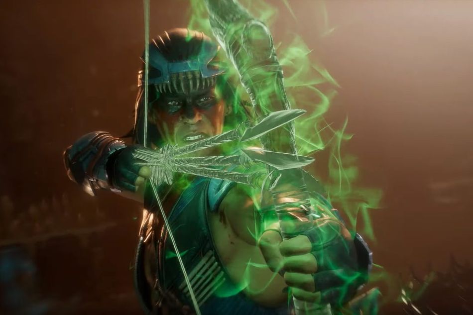 mortal kombat 11 screenshot showing nightwolf character shooting arrows