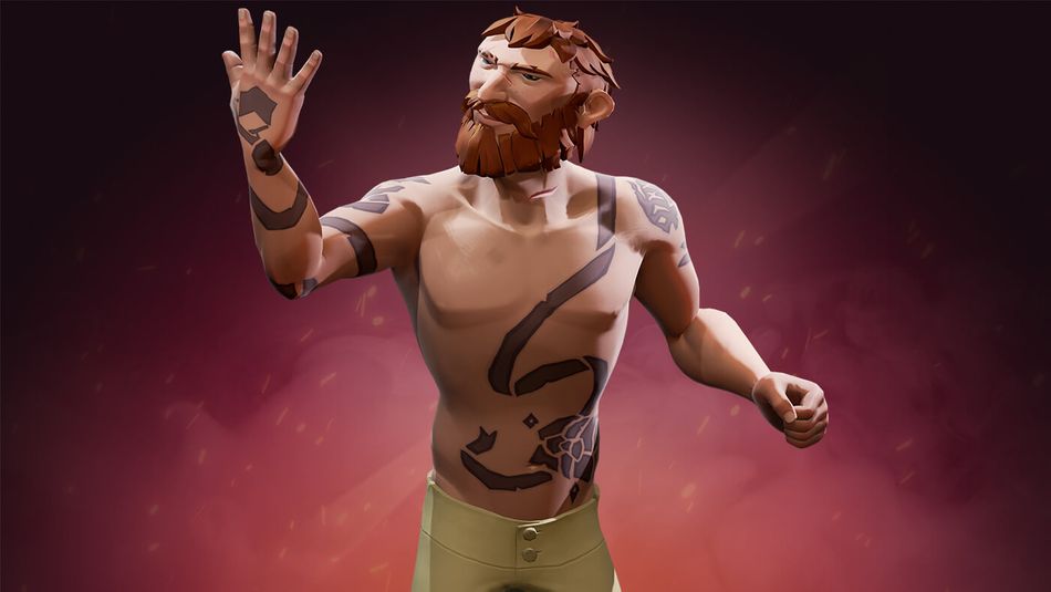 Sea of Thieves character with tattoos