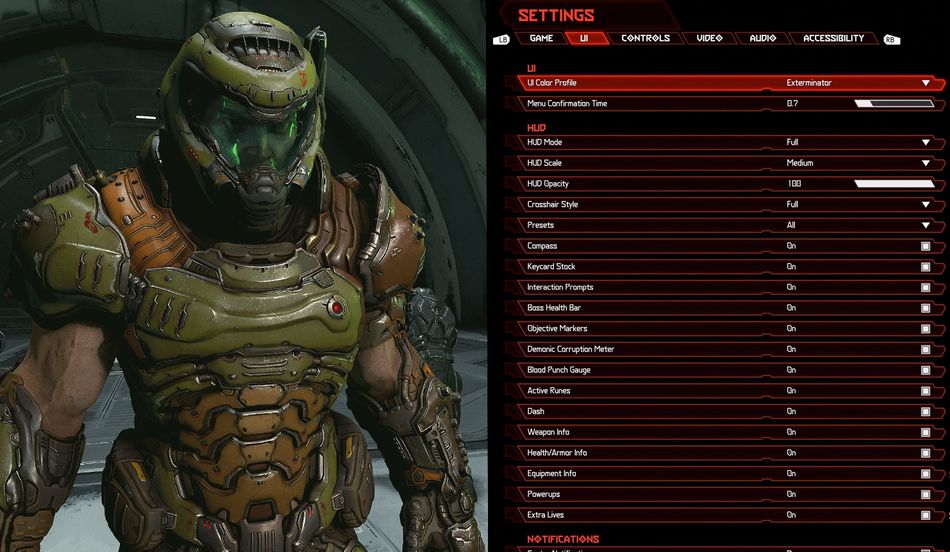 artwok showing doomguy and doom eternal hud