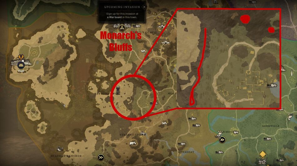 New World - Monarch's Bluffs iron node hotspots