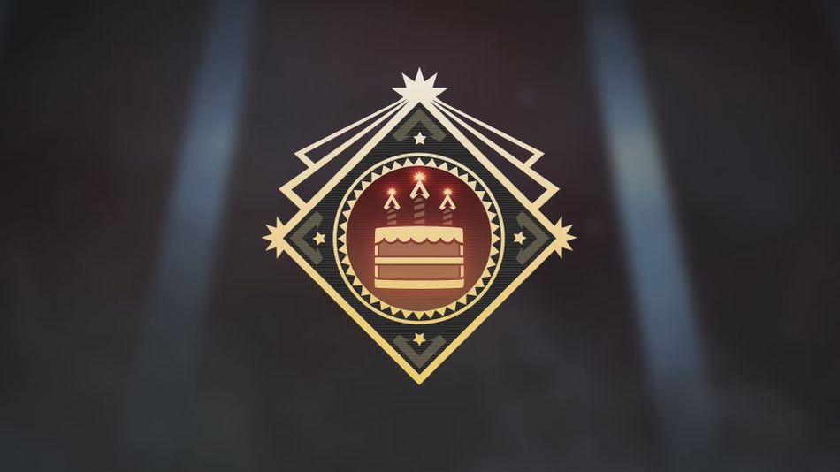 Apex Legend anniversary badge showing a birthday cake