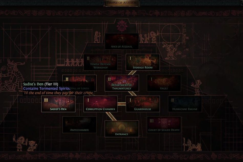 One of the two new rooms for Path of Exile Incursion 