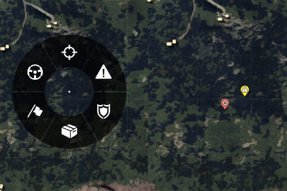 pubg artwork showing tactical markers on the map