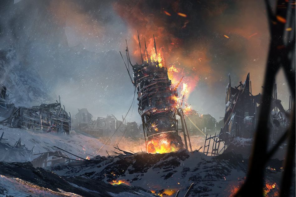 Promotional image for Frostpunk: The Fall of Winterholme DLC