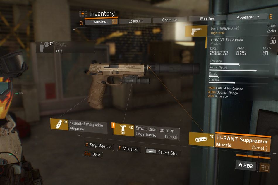 Showcase of the First Wave X-45 sidearm in The Division.