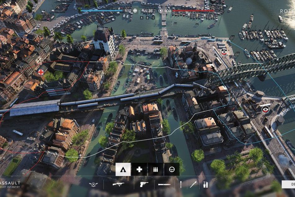battlefield screenshot showing rotterdam map layout in grind mode