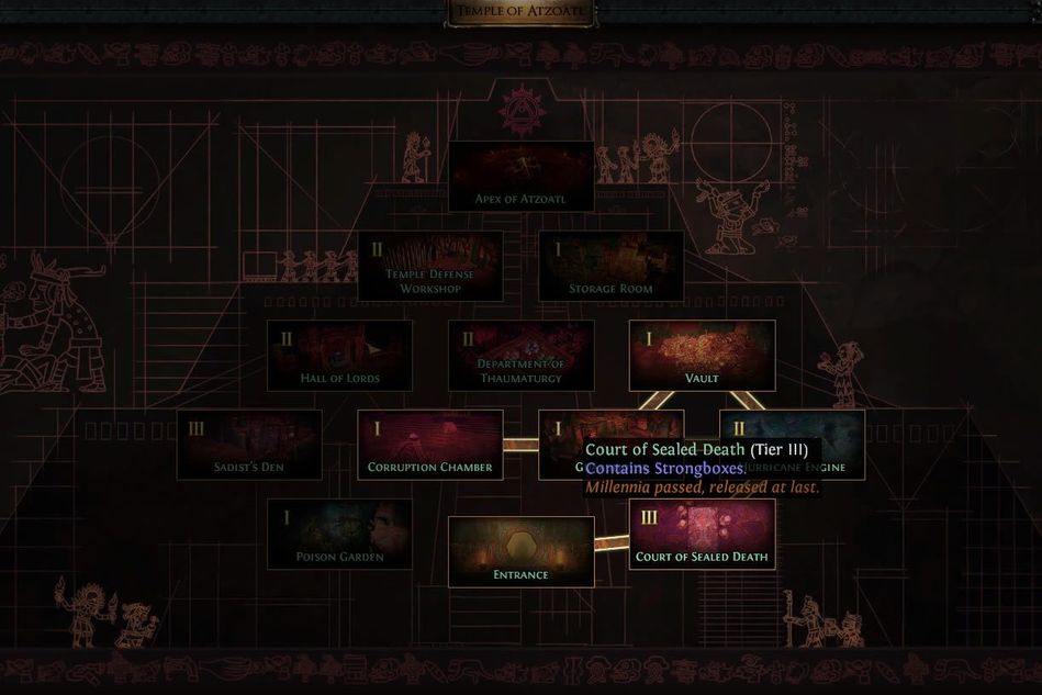 Strongbox Chamber, one of two new rooms for Path of Exile Incursion