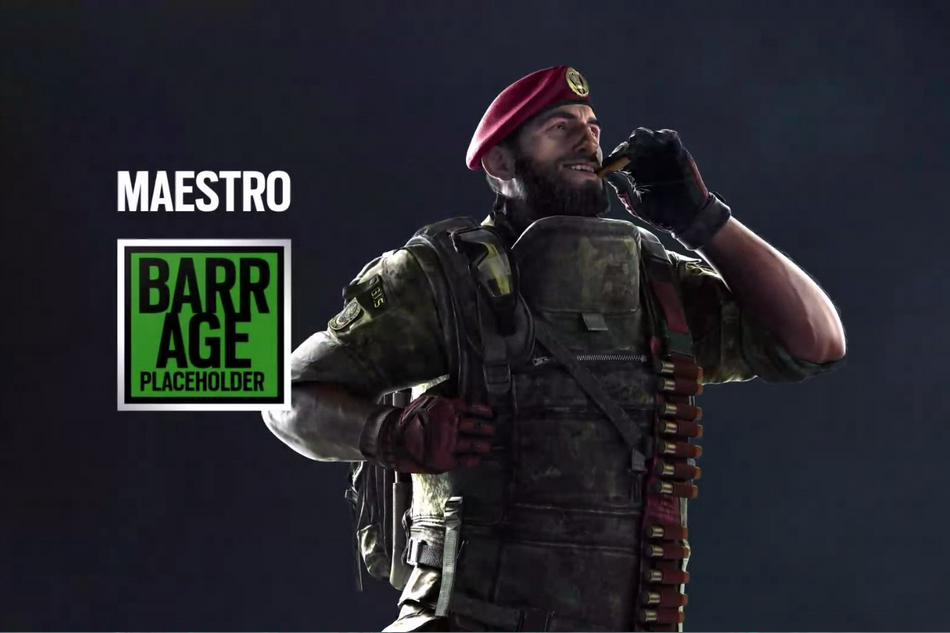 Rainbow Six operative Maestro is looking at the clouds while smoking a cigarette.