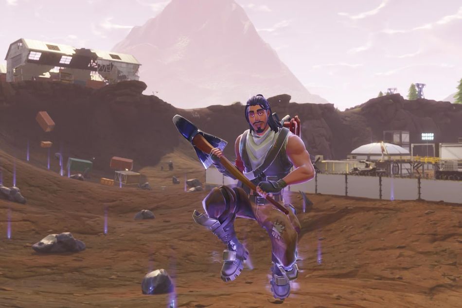 Character from Fortnite Battle Royale glowing in purple