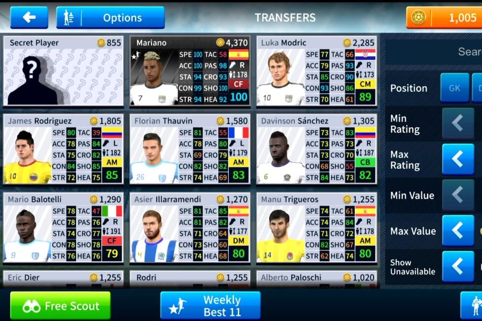 Featured players in Dream League Soccer 2019.