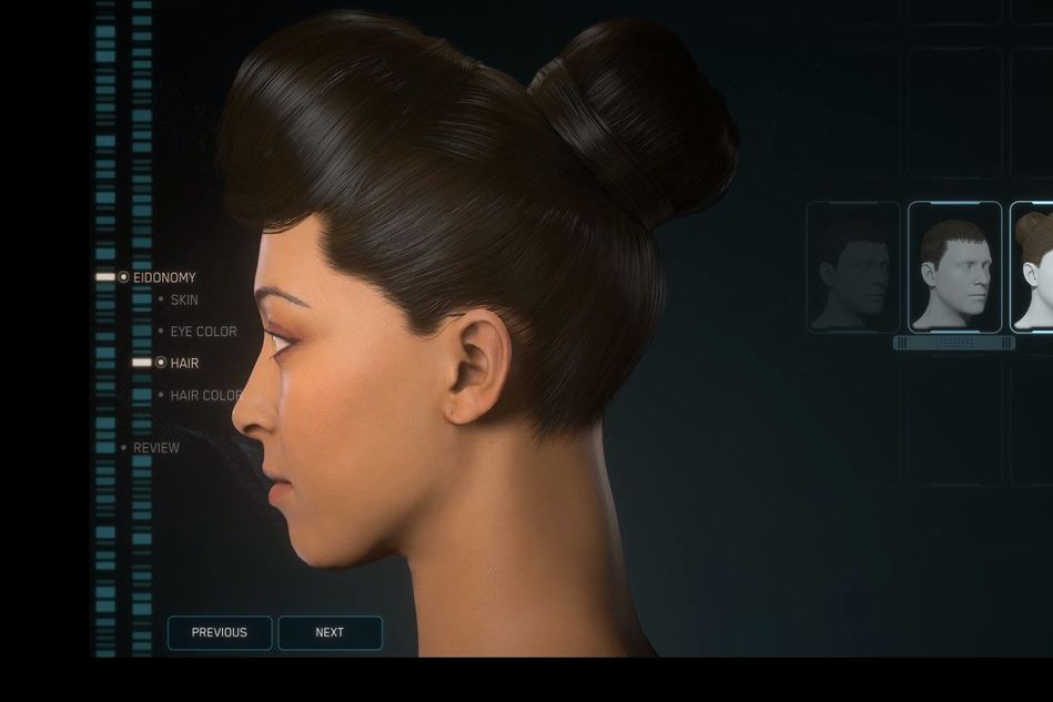 Picture of a female character in Star Citizen