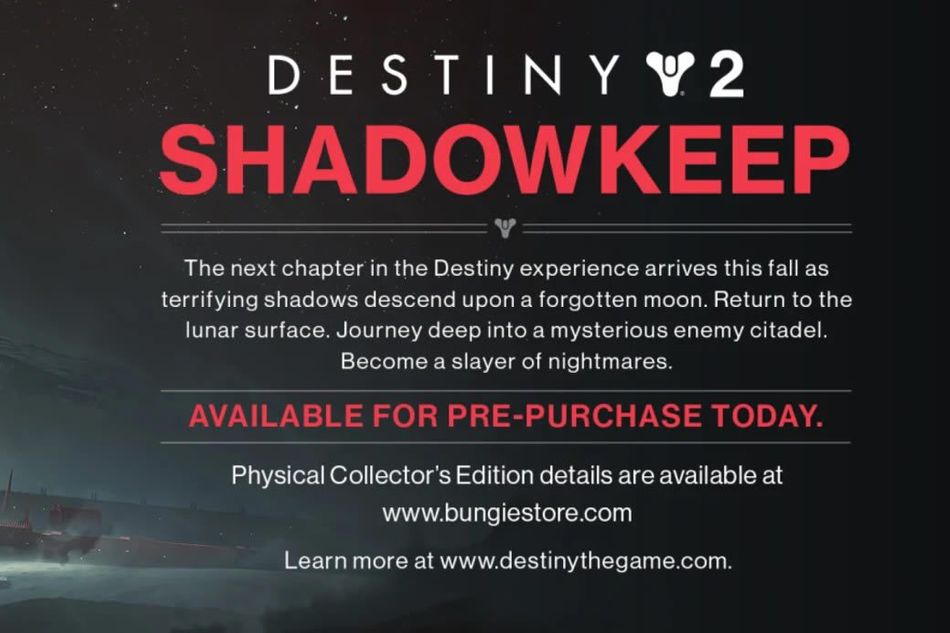 Destiny 2, data mined Shadowkeep expansion