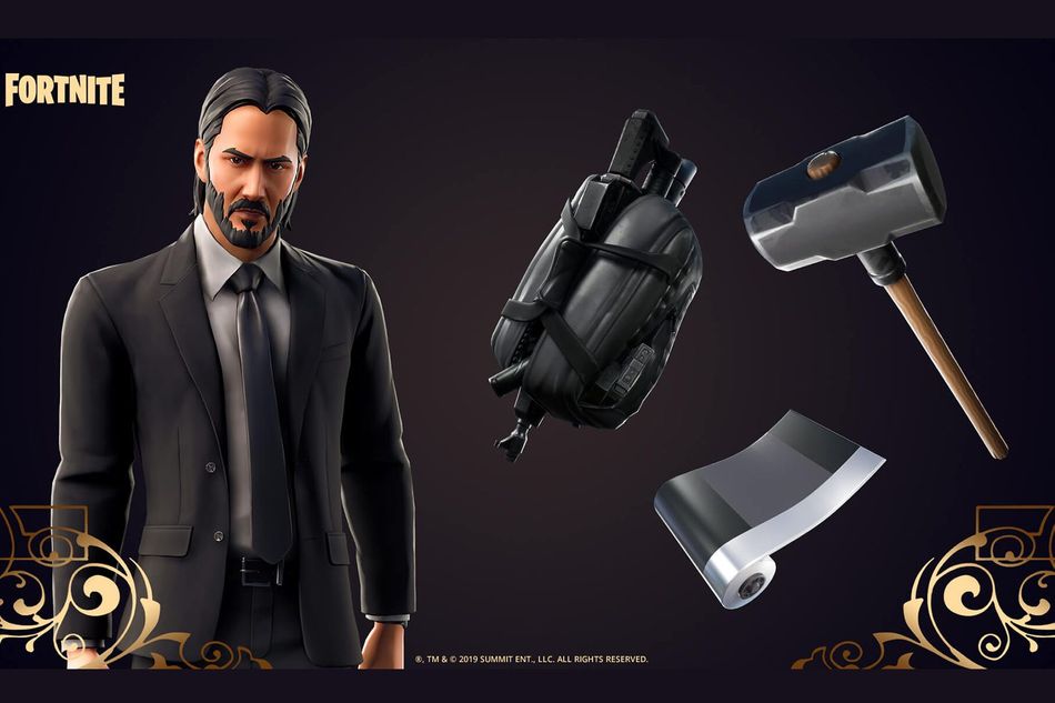 fortnite artwork showing john wick skin set