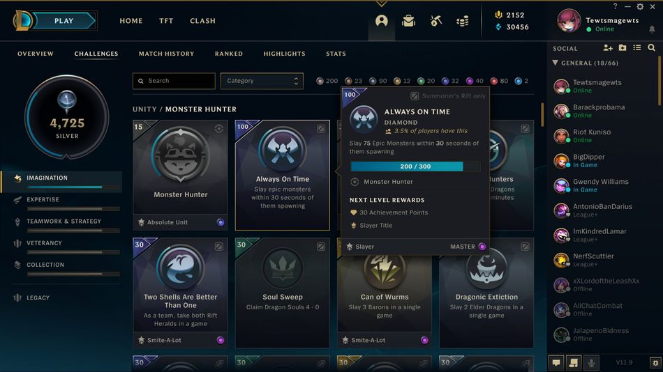 League of Legends - New Challenges overlay