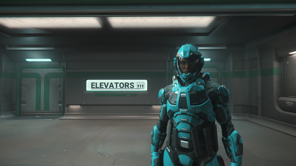 A spaceship pilot in Star Citizen