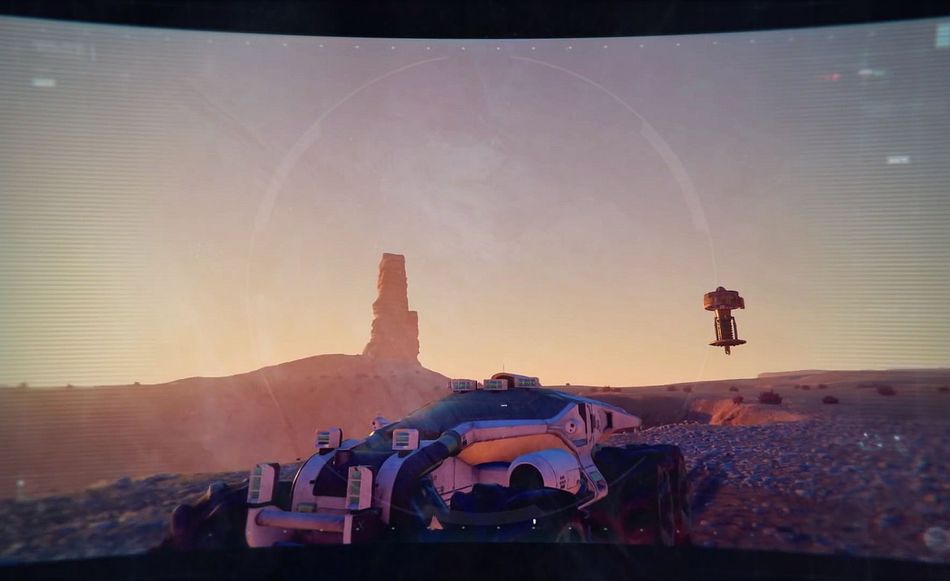 Mass Effec: Andromeda - The Nomad with a mining probe in the background YouTube