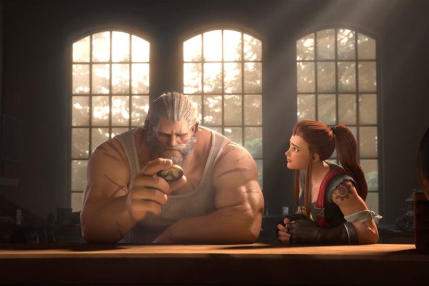 Brigitte Lindholm telling Reinhardt not to answer Overwatch's call