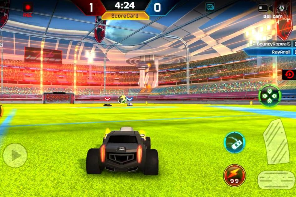A Turbo League car on a grass field.