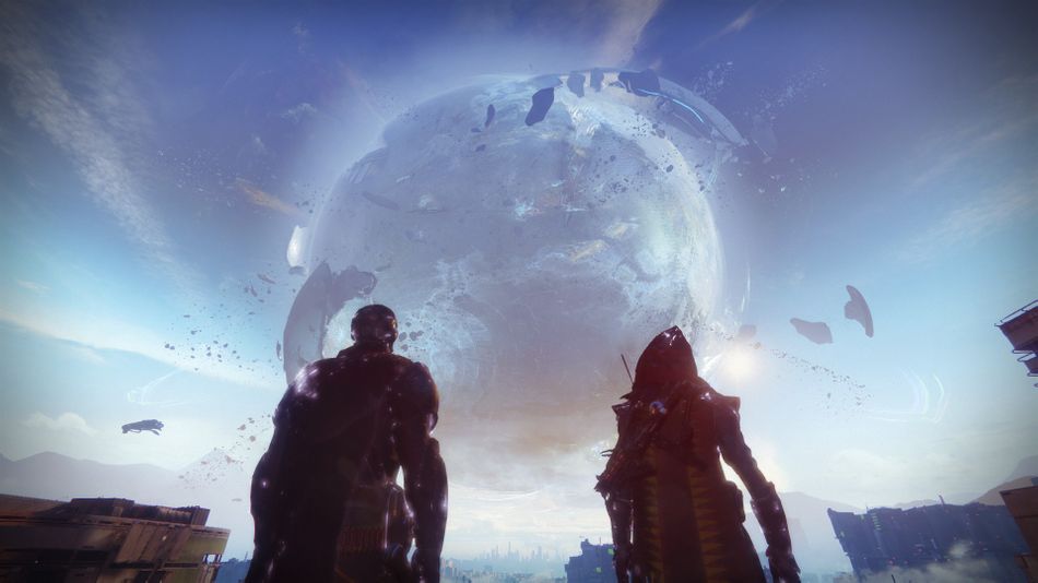 Destiny 2 - Traveler view from beneath the Tower