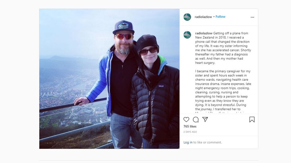 screenshot showing Lazlow Jones Instagram post