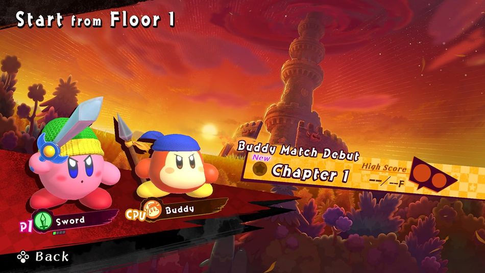 Kirby Fighters 2: Story Mode (Chapter 1) screenshot taken on the Nintendo Switch