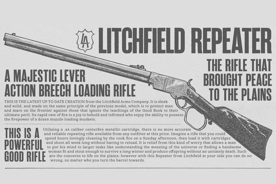 Description of the Litchfield Repeater rifle from Red Dead Redemption 2