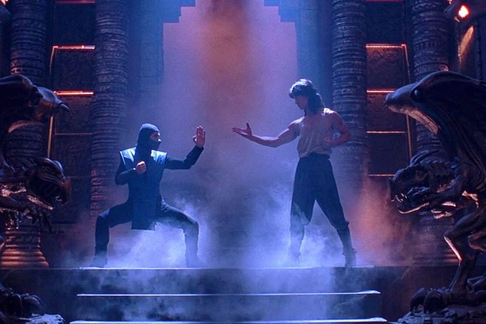 screenshot from Mortal Kombat film showing liu kang and sub zero
