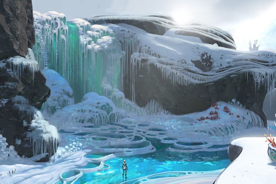 Design for a canyon area on the surface of Subnautica: Below Zero.