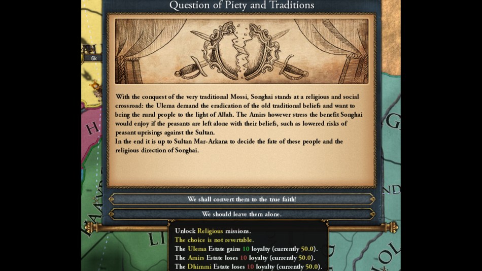 The choice you get after completing the "Eliminate the Mossi" mission