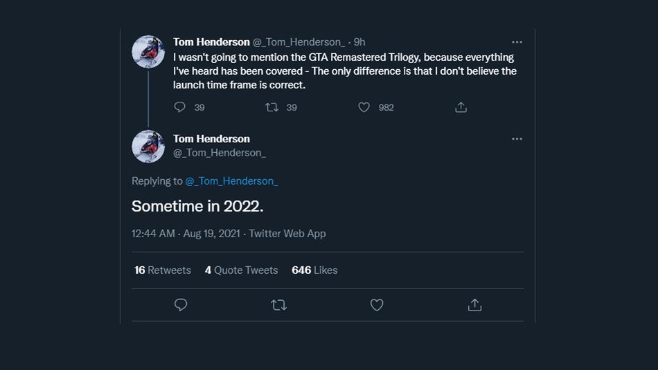 Tom Henderson on GTA Trilogy Remastered