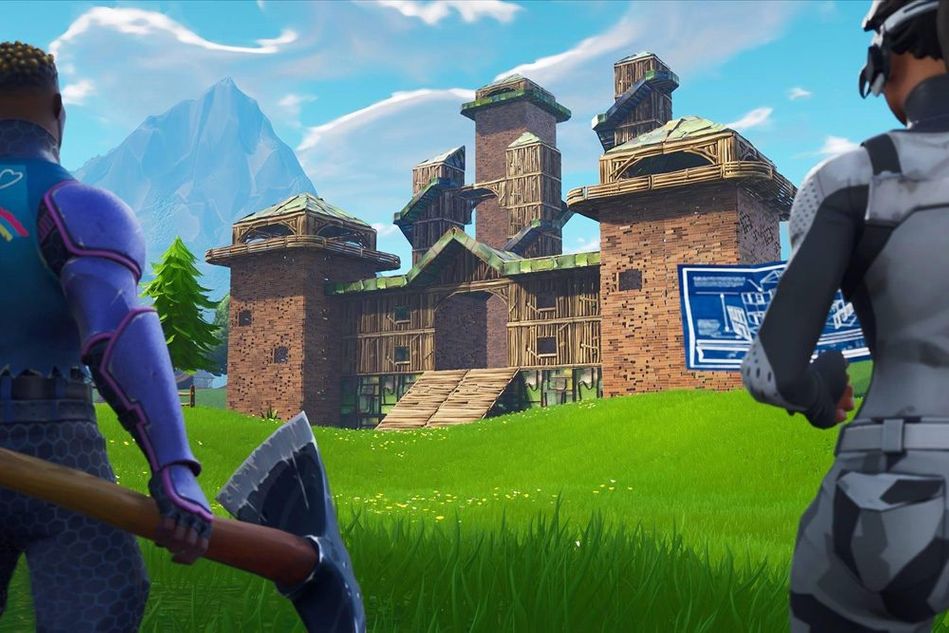 picture showing fort and two characters