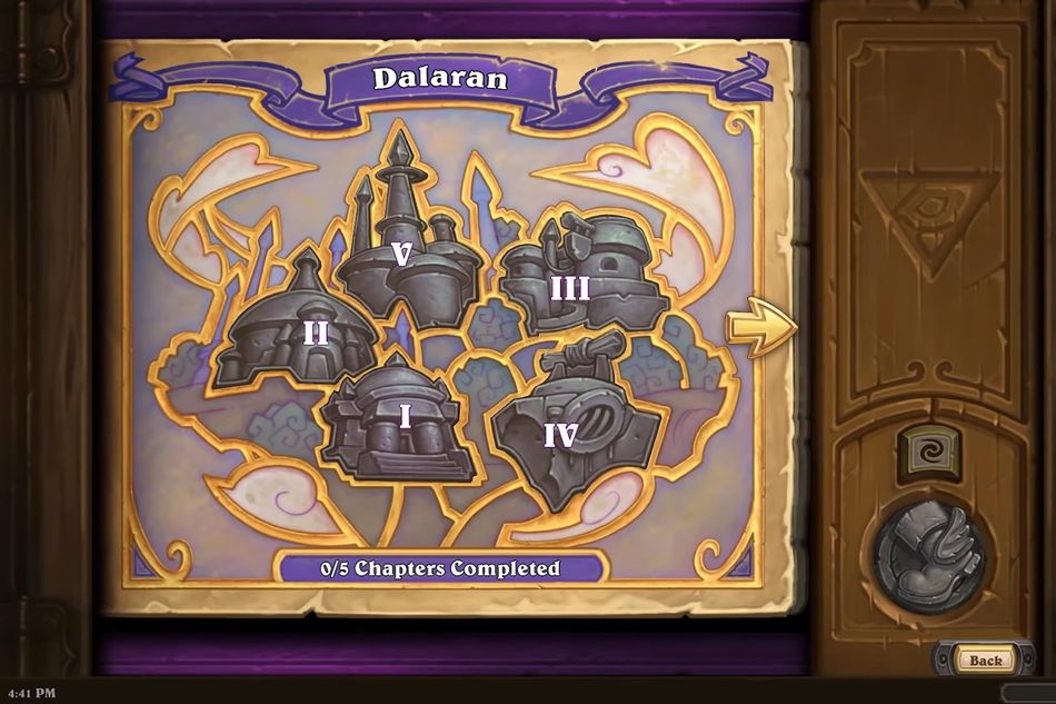 List of chapters in Hearthstone's The Dalaran Heist