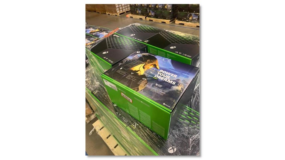 Xbox Series X boxes spotted in a warehouse