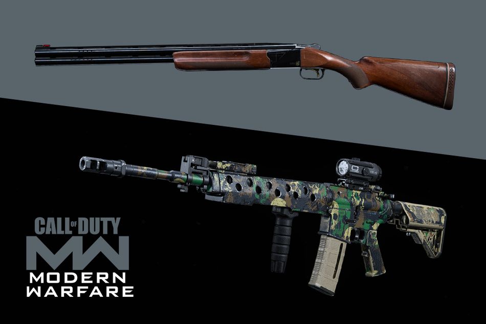 COD Modern Warfare artwork showing 726 Shotgun and M4A1