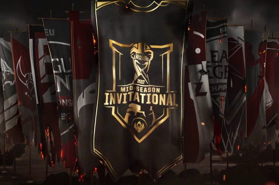 Promotional banner for League of Legends' Mid-Season Invitational tournament.
