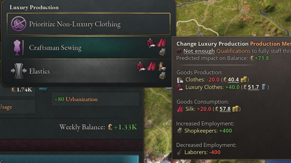 Prediction tooltips for building upgrades